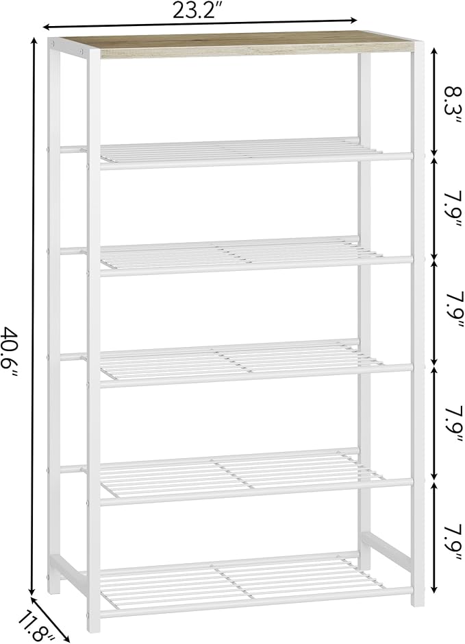 Yusong Shoe Rack Organizer, 6 Tier Industrial Shoe Storage Shelf, Narrow Sturdy - Image 3
