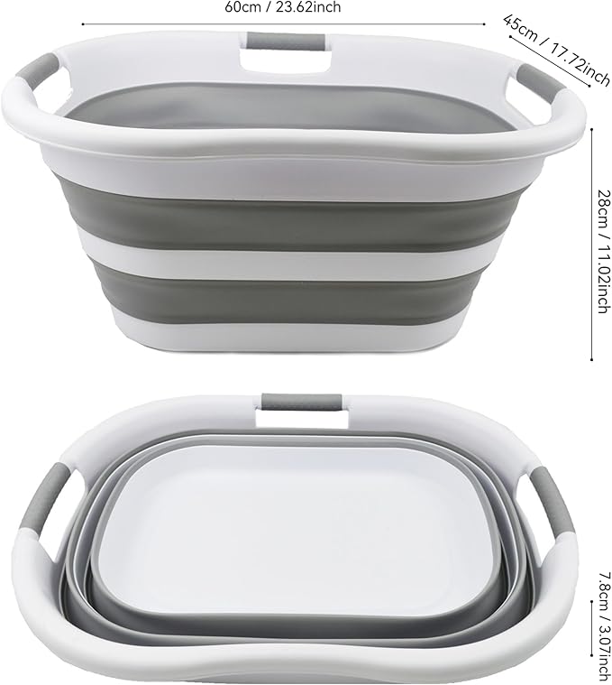SAMMART 40L Collapsible Plastic Laundry Washing Tub - Image 4