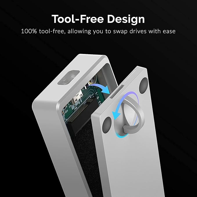 SABRENT Thunderbolt 3 Certified M.2 NVMe SSD Tool Free Solid Aluminum Enclosure - Image 6