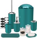 IMAVO Bathroom Accessories Set, Peacock Green Bathroom Set, 9 Pieces Bathroom by IMAVO