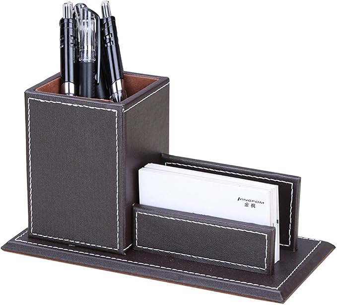 KINGFOM PU Leather Desk Organizer and Accessories, Pencil Holder - Image 2