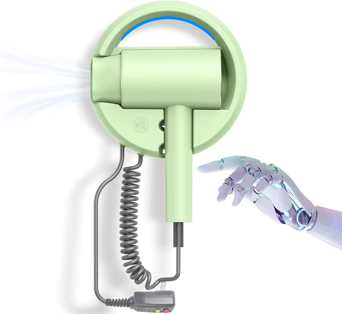 110V Hotel Wall Mounted Hair Dryer for Bathroom(with Night Light)