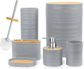 CERBIOR Bathroom Accessories Set 6 Piece Bamboo Bath Ensemble Includes Soap by CERBIOR