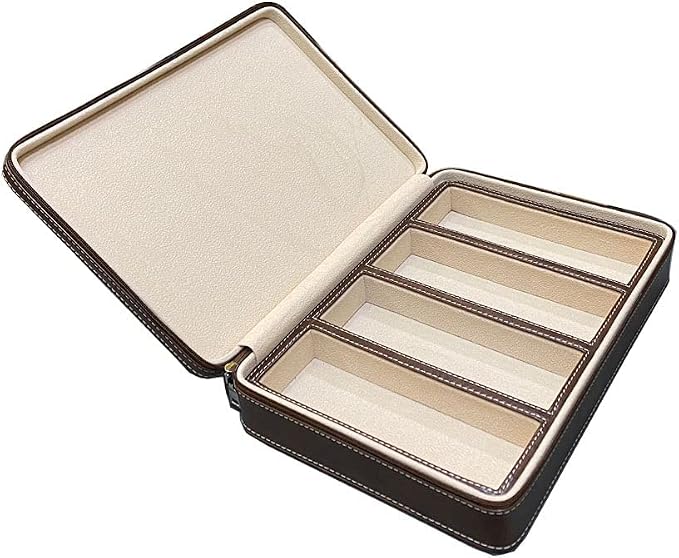 4 Slots PU Leather Eyeglasses Storage Box Sunglasses Box Jewelry Display Case - Image 3
