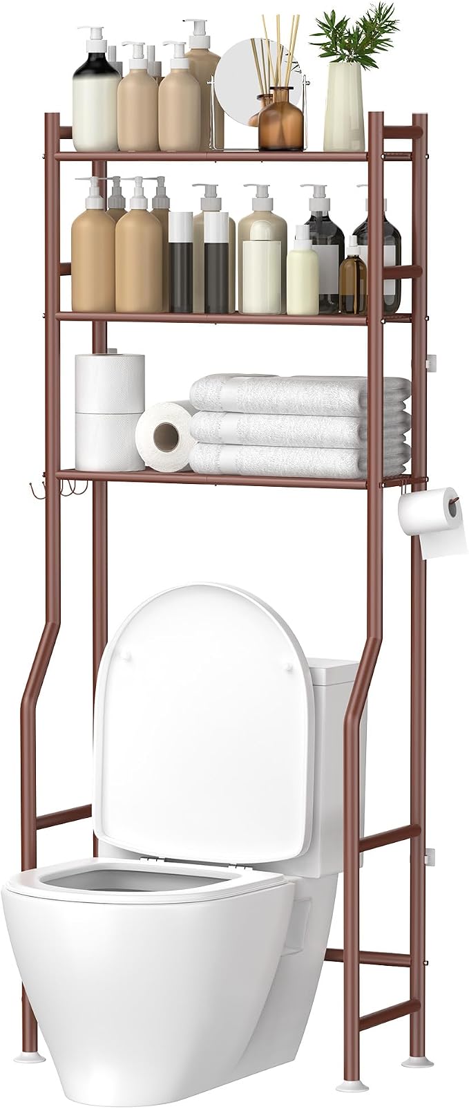 3-Tier Over The Toilet Storage, Space Saver Metal Bathroom Shelves, by QualityHomewareTimlessComfort