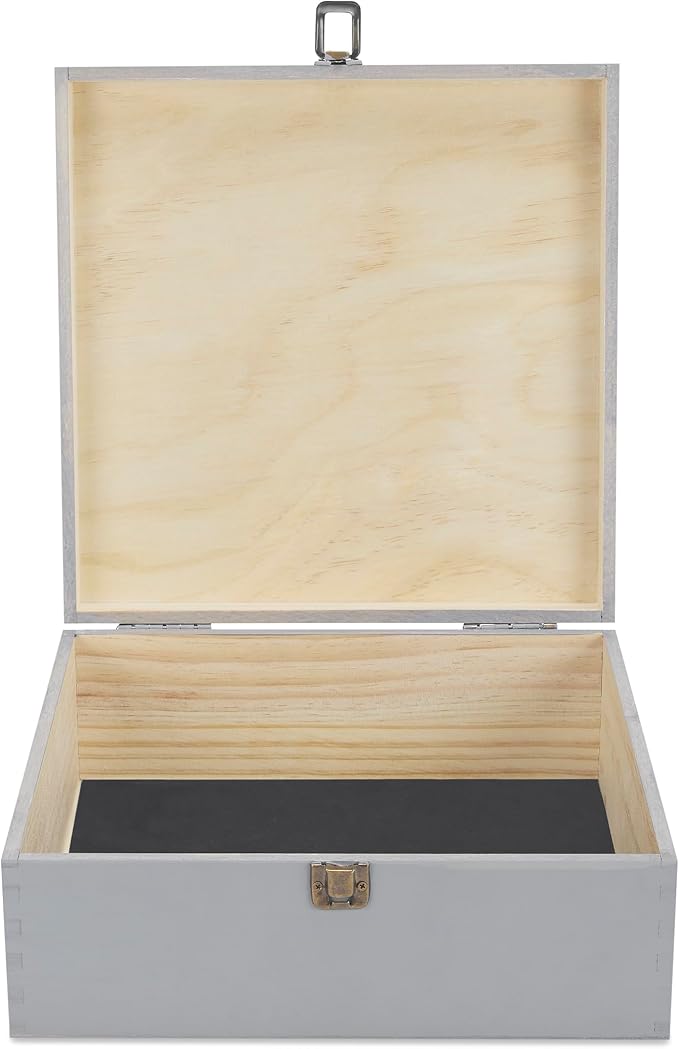makerflo Large Grey Pine Wood Memory Box - Image 3