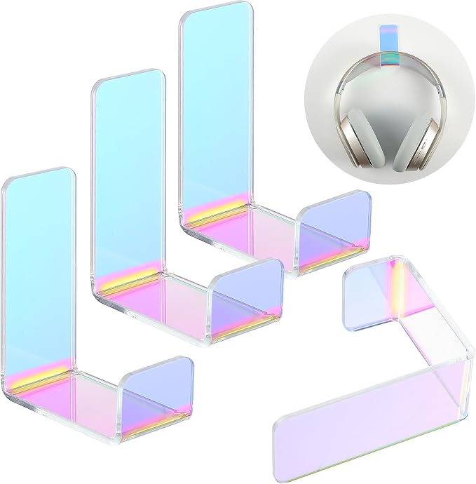Weewooday 4 Pieces Headphone Hanger Holder Desk Adhesive Headphone Hook Wall by Weewooday