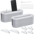 Marsui 2 Pcs Gray Cable Management Organizer Box by Marsui
