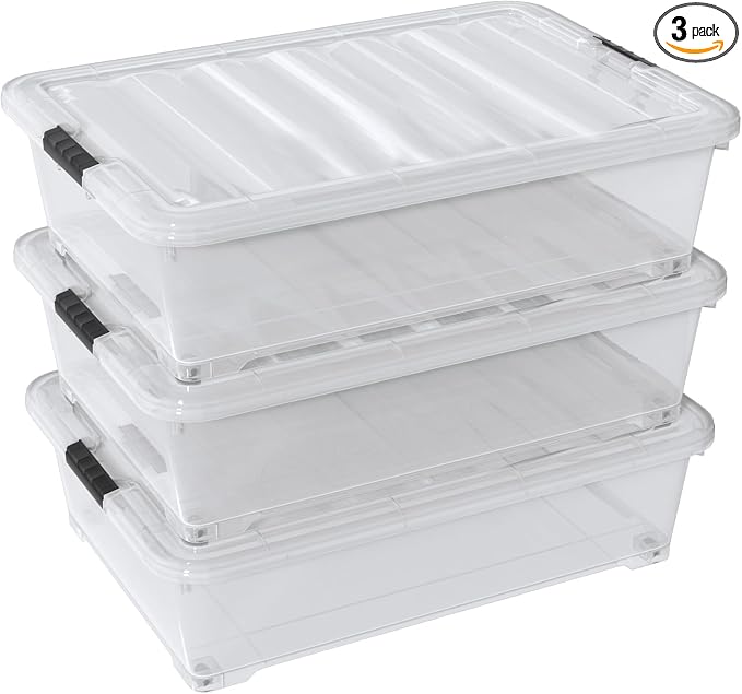 50 Quart Large Under Bed Storage Box by Parlynies