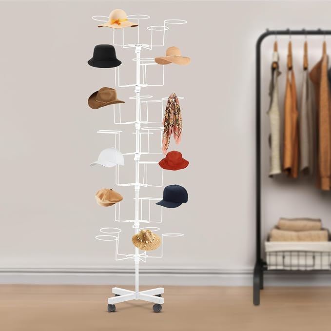 7-Tier Rotating Iron Hat Rack - Image 2