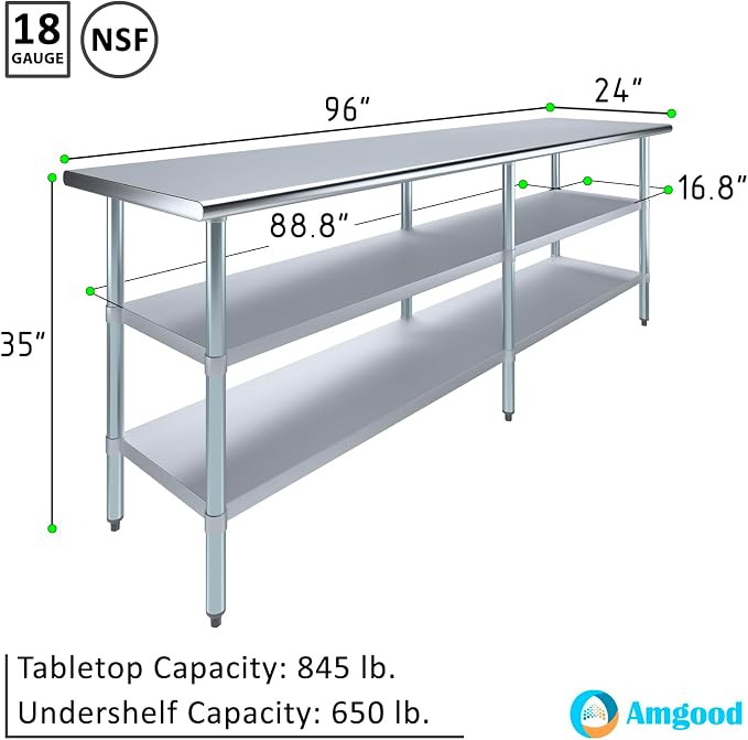 AmGood Stainless Steel Work Table - Image 3