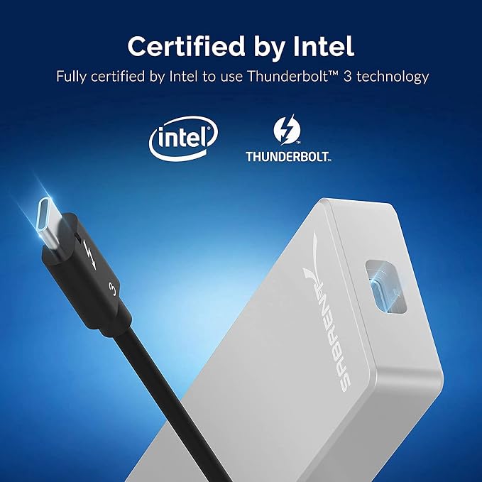 SABRENT Thunderbolt 3 Certified M.2 NVMe SSD Tool Free Solid Aluminum Enclosure - Image 3