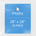 iMailer- 28" x 28" 50 Pack- 2 Mil Resealable Zip Bags- Clear Plastic Bags by iMailer