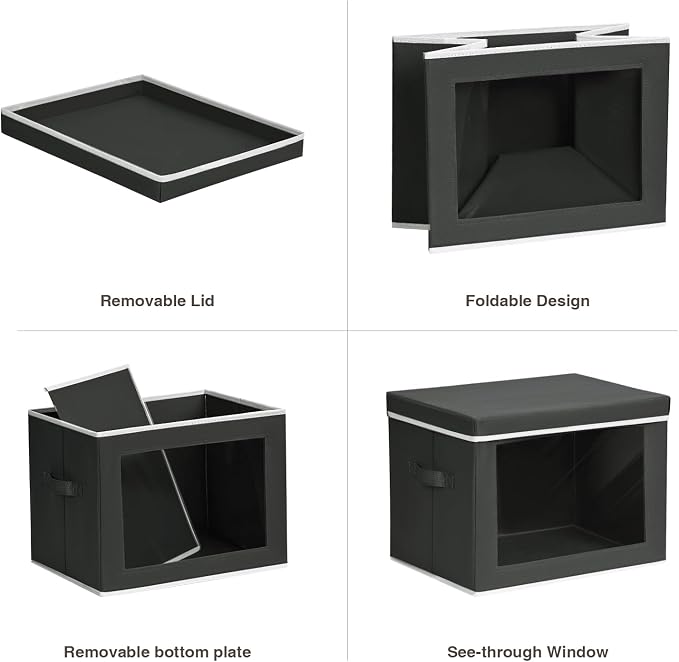 Cube Storage Bins with Lids, Fabric Organizer Bins with Handle, Cloth Storage - Image 7