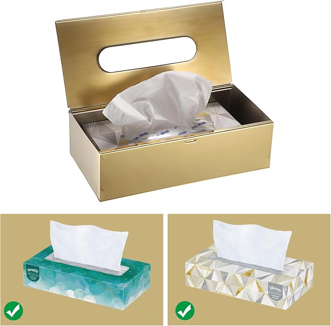Sumnacon Tissue Box Cover Rectangle Stainless Steel Tissue Box Stylish Tissue - Image 5
