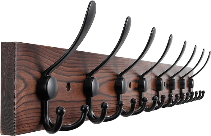 32.2'' Large Coat Rack Wall Mount Coat Hooks Coat Hanger by Kuhome