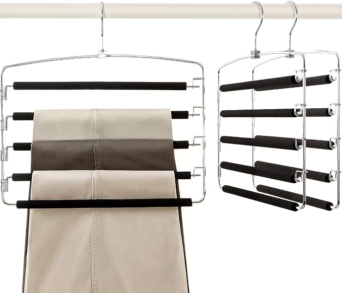 TOPIA HANGER Pants Hangers Space Saving, Non-Slip Foam Padded Organizer Hanger by TOPIAHANGER