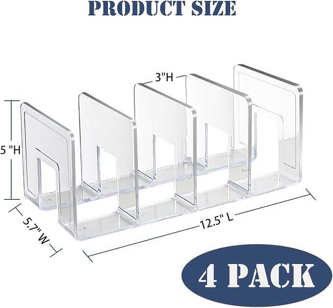 Clear Acrylic File Organizer, Purse Organizer, File Sorter Desktop File Folder - Image 2