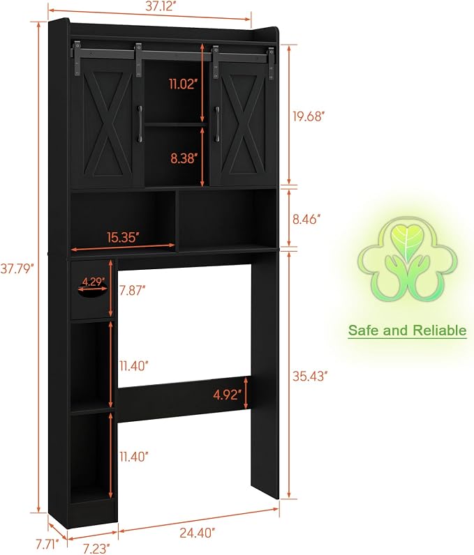 Vabches Over The Toilet Storage Cabinet, Farmhouse Storage Cabinet Over Toilet - Image 2