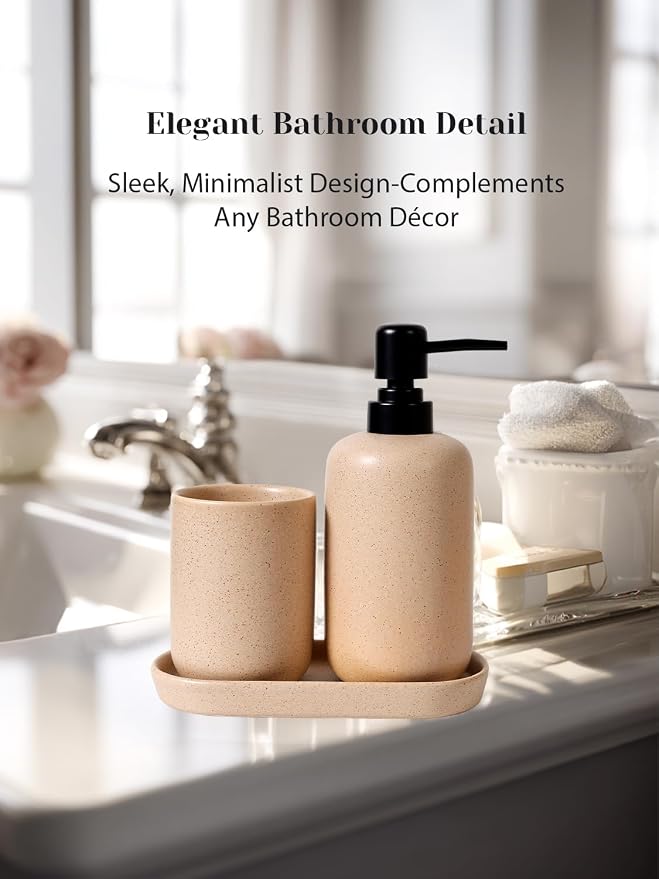 INGOFIN 3 Pcs Ceramic Bathroom Accessory Set - Image 6
