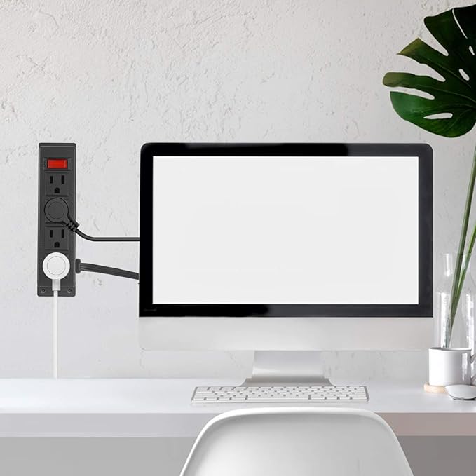 Wall Mount Power Outlet Strip, 4 Outlet Mountable Power Strip - Image 6