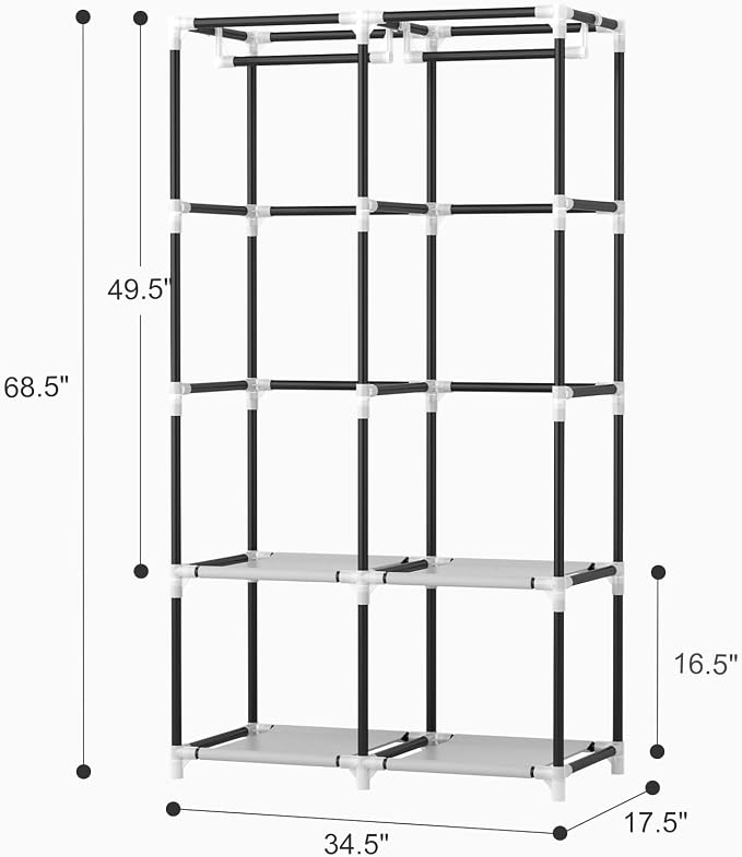 VTRIN Portable Closet Wardrobe for Hanging Clothes - Image 3