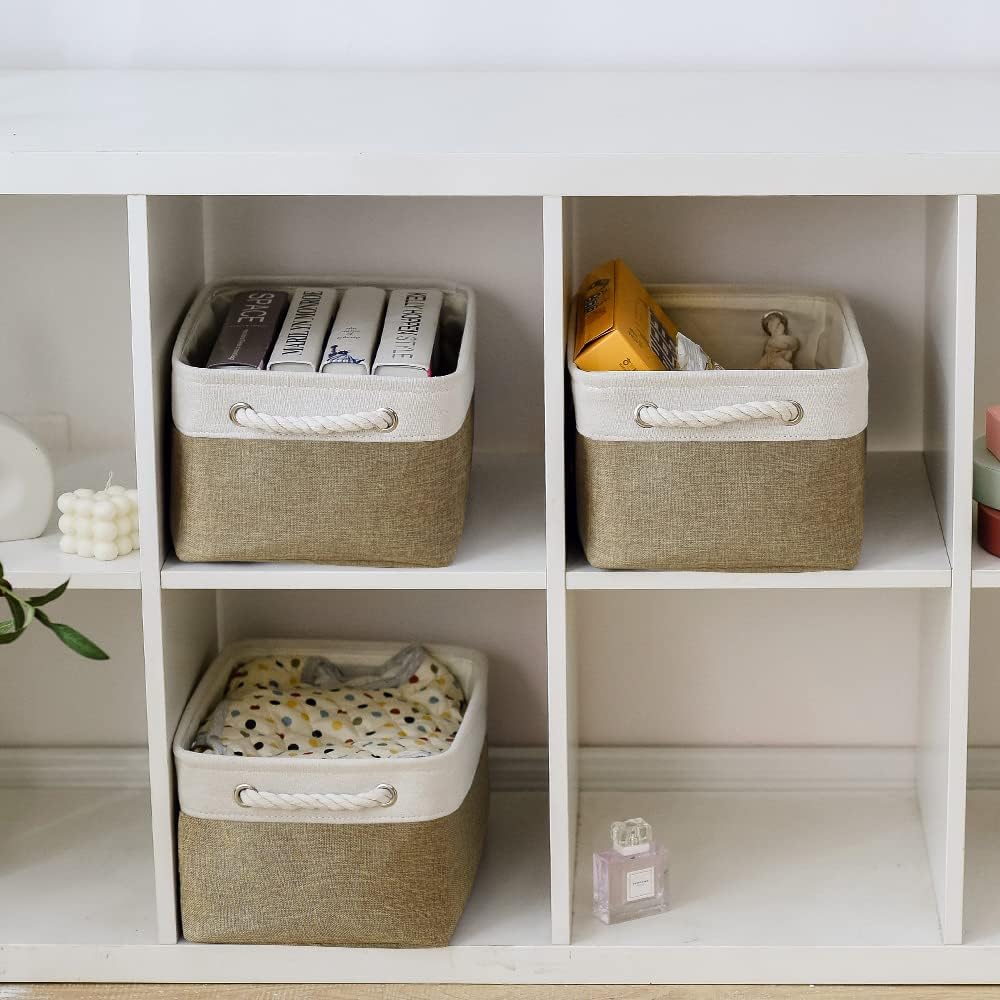 Storage Basket for Organizing - 14x10x7 inch Medium 3 Pack Collapsible