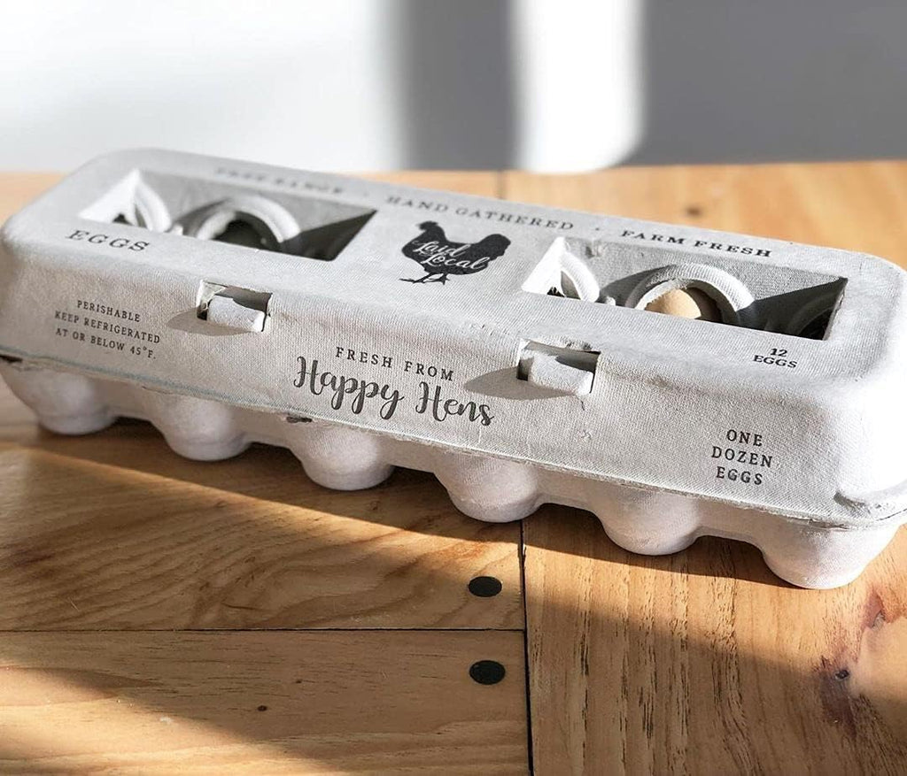 Printed Farm Fresh Egg Cartons - Holds Up to XL Chicken Eggs (25, Hen)