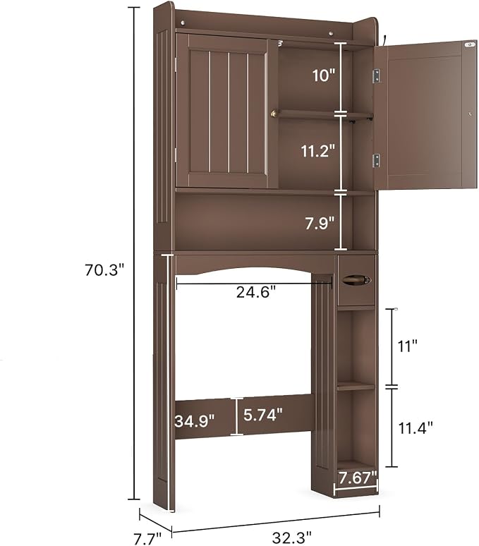 Ahomly Over The Toilet Storage Cabinet, 32.3" W Over Toilet Bathroom Organizer - Image 2