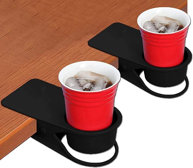 2PCS Drinking Cup Holder Clip, Kalolary Desk Bottle Cup Stand DIY Glass Clamp by Kalolary