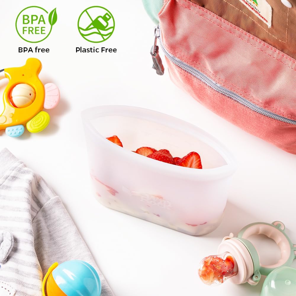 Winrock Reusable 100% Silicone Food Storage Bags, Sandwich Snack Bags