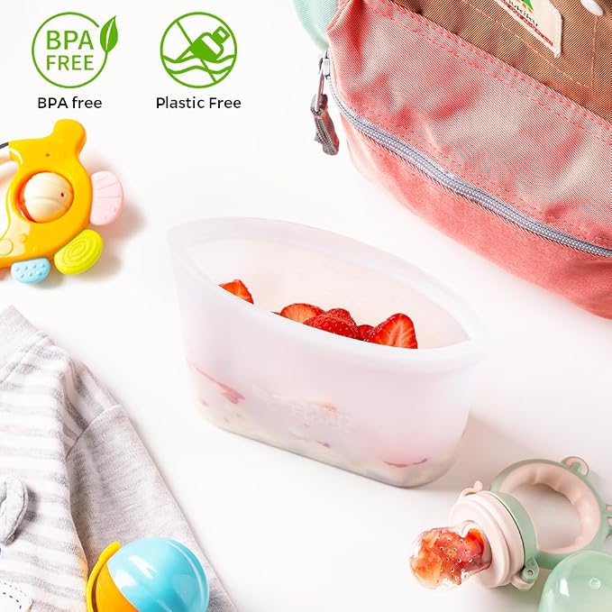 Reusable 100% Silicone Food Storage Bags, Sandwich Snack Bags New Generation - Image 3