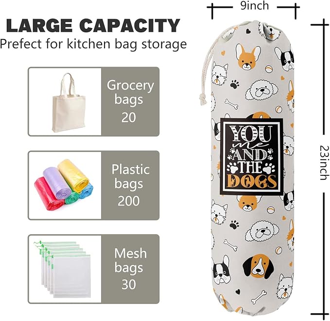 Funny You Me & The Dogs, Grocery Bags Holder Organizer - Image 3