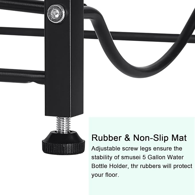 smusei 5 Gallon Water Bottle Holder 3 Tier Water Cooler Jug Rack Shelf - Image 6