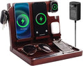 Wood Phone Docking Station, 27W Fast Charging 2 Phone Wireless Charging Station by Xunhomon