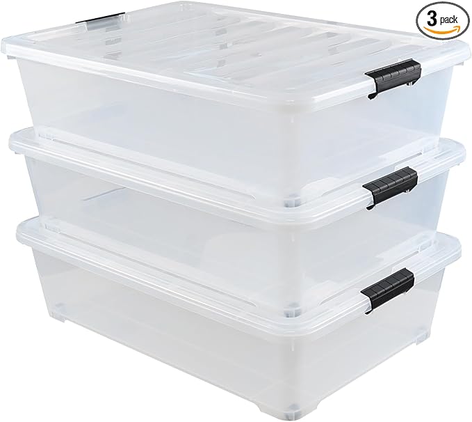 Gloreen 3 Pack Large Under Bed Storage Boxes by Gloreen