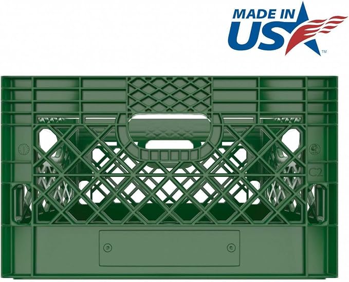 Heavy Duty Plastic Storage Milk Crates, Stackable Utility Organizer Bins - Image 2