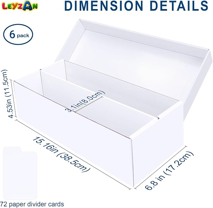 Trading Card Storage Box 6 Pack–1600 Count Cardboard Organizer - Image 2