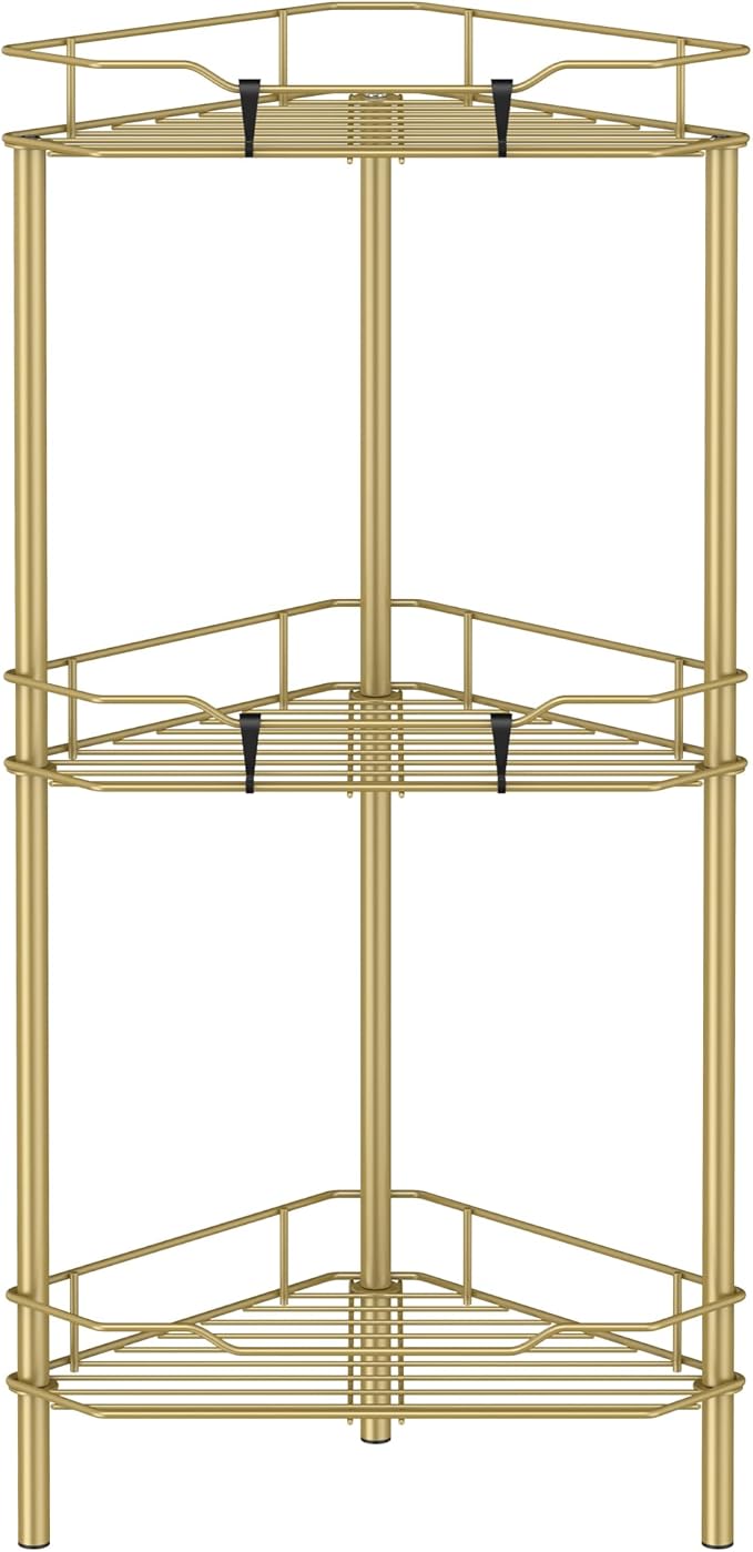3 Tier Floor Standing Corner Shower Caddy Organizer Shelf by HuggieGems