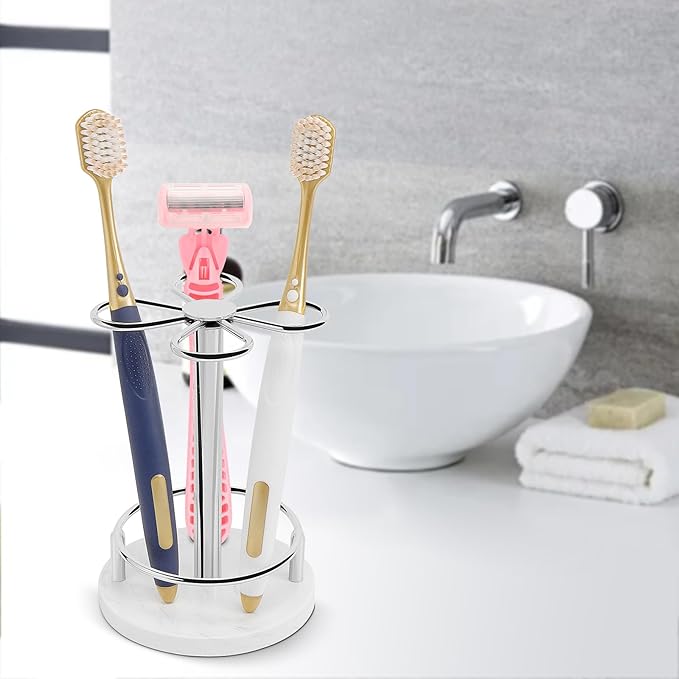 HarJue Toothbrush Holder Stand for Bathroom, Metal Toothbrush Organizer - Image 7
