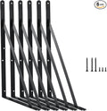 6 Pack L14 x H 10" Black Heavy Duty Shelf Brackets by MHMYDZ