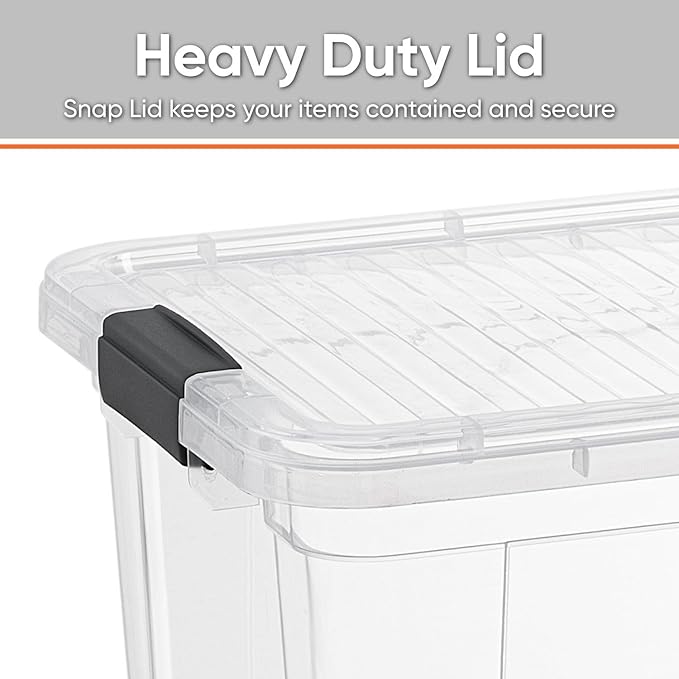 Superio Storage Bins with Lids- 8 Pack, 1.85 Qt Clear Boxes - Image 4