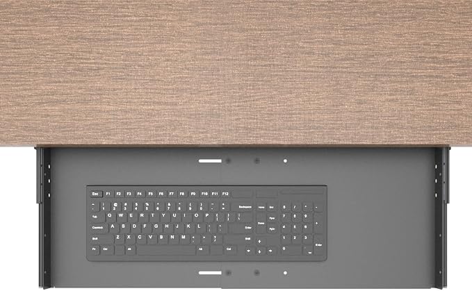 JINGCHENGMEI Sliding Keyboard Tray Under Desk, Pull-Out Keyboard and Mouse Tray - Image 3