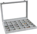 Wudygirl 30 Grid Jewelry Organizer Velvet Jewelry Box Jewelry Tray by Wudygirl