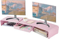 Dual Monitor Stand Riser with Drawer, Desk Organizer and Accessories, Desktop by RefinedOfficeEasyManagemen