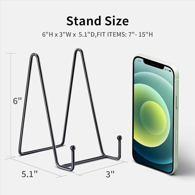 Kruodop 6 Inch Plate Stands for Display, 5 Pack Plate Holder Display Stand - Image 2