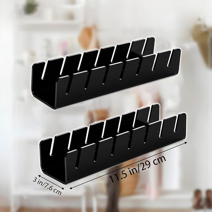 Hat Organizer for Baseball Caps, 2 Pack No Install Clear Acrylic Hat Rack - Image 9