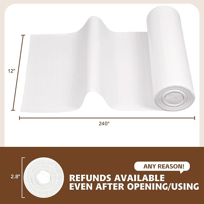 Shelf Liners for Kitchen Cabinets 12in x 10FT, Non Adhesive Drawer Liner Pure - Image 3