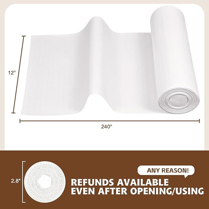 Shelf Liners for Kitchen Cabinets Non Adhesive Drawer Liner 23.6in x 30FT Pure - Image 3