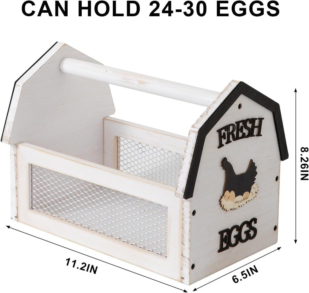 ZSHLXM Wood Farmhouse Egg Collecting Basket - Gather Fresh Eggs from